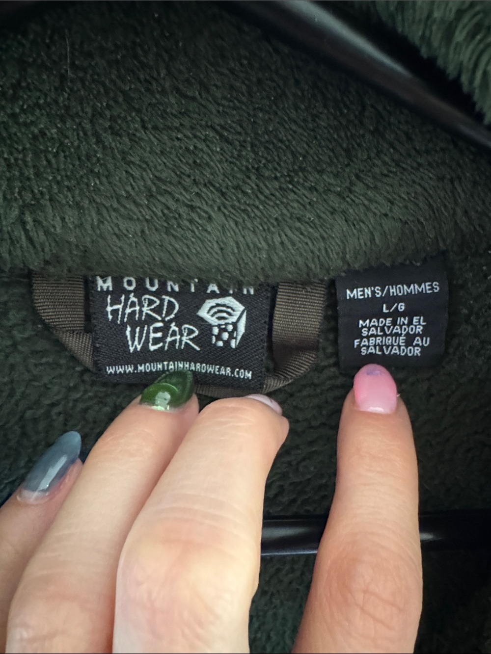 mountain hardware monkey man jacket green zip-up fleece size large - Picture 3 of 8